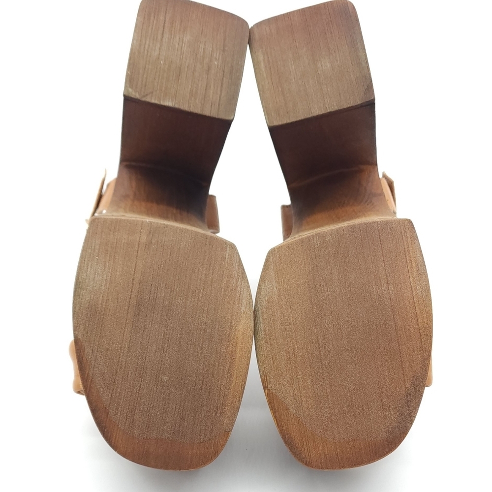 Sam Edelman Suzannah Tan Ankle Strap Open Toe Block Heel Platform Sandals Size 9 - Picture 9 of 11